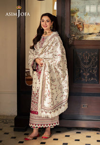 Asim Jofa | Pashmina | Embroidered Twill | AJKI-08