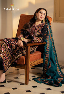 Asim Jofa | Pashmina | Embroidered Twill | AJKI-06