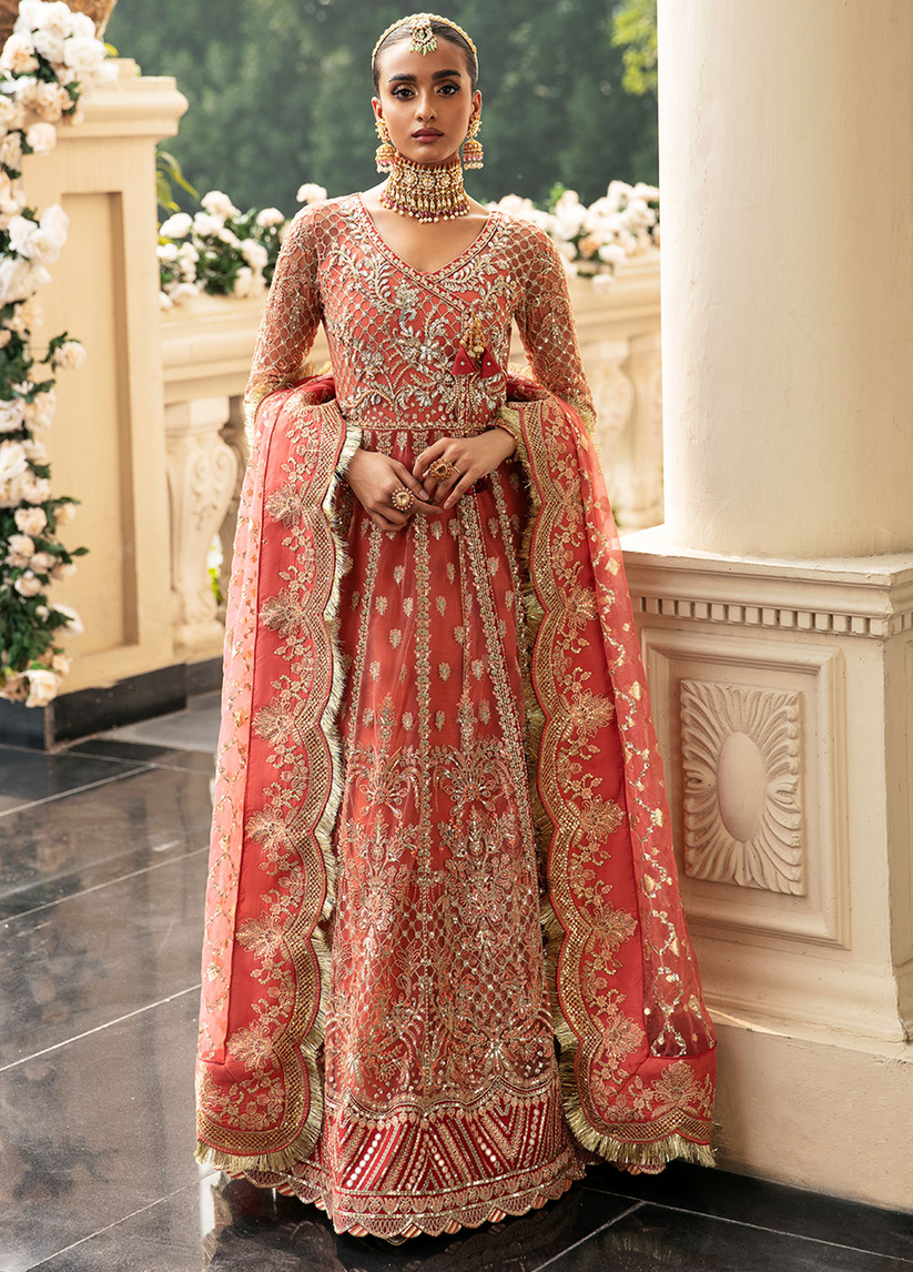 GULAAL | Embroidered Chiffon Pakistani designer dress is available @lebaasonline. The Pakistani Wedding dresses of Maria B, Gulaal can be customized for Bridal/party wear. Get express shipping in UK, USA, France, Germany for Asian Outfits USA. Maria B Sale online can be availed here!!