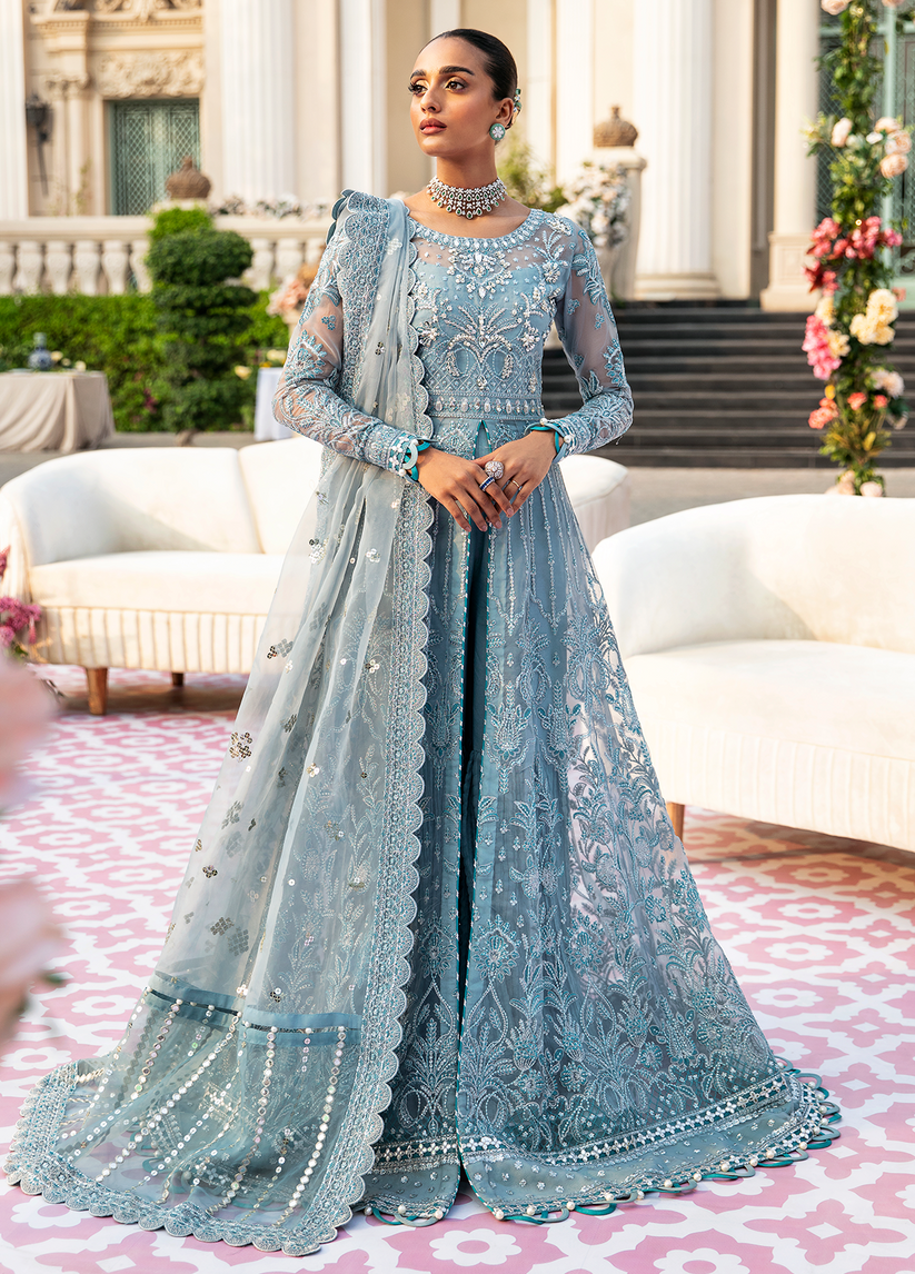 GULAAL | Embroidered Chiffon Pakistani designer dress is available @lebaasonline. The Pakistani Wedding dresses of Maria B, Gulaal can be customized for Bridal/party wear. Get express shipping in UK, USA, France, Germany for Asian Outfits USA. Maria B Sale online can be availed here!!