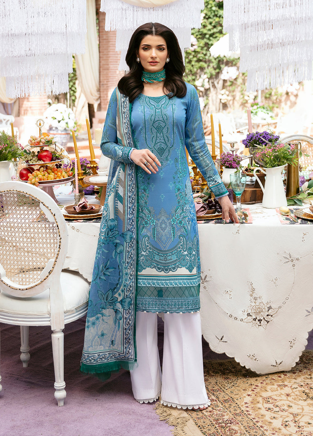 GULAAL | SUMMER GLOW '24 Pakistani designer dress is available @lebaasonline. The Pakistani Wedding dresses of Maria B, Gulaal can be customized for Bridal/party wear. Get express shipping in UK, USA, France, Germany for Asian Outfits USA. Maria B Sale online can be availed here!!