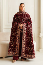 Load image into Gallery viewer, Buy Baroque Pakistani Designer Embroidered Velvet Shawl with discount code and sale price. Shop Pakistani Clothes Online UK- BAROQUE Chiffon for Wedding, Luxury Lawn 2024 Embroidered Chiffon, Velvet Suits, Winter dresses &amp; Bridal Wear &amp; Ready Made Suits for Pakistani Party Wear UK and USA at LebaasOnline.