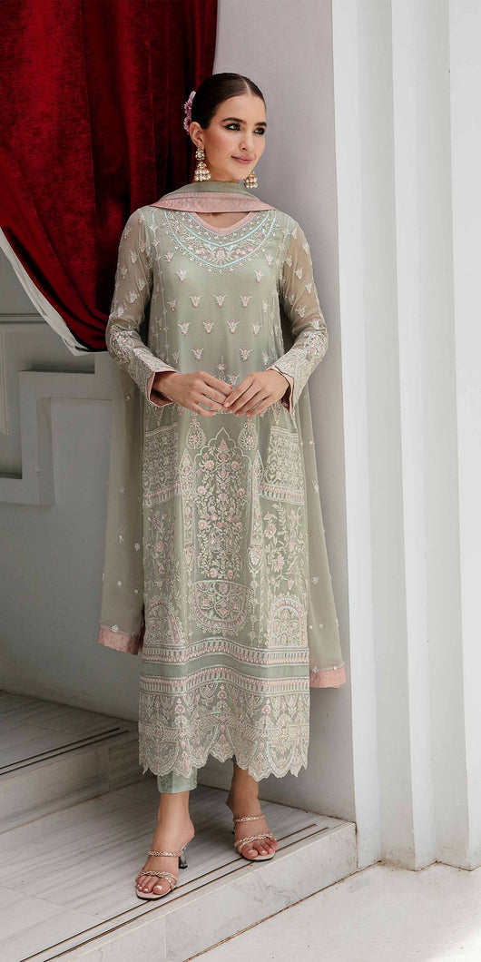 INTIRA |THE LUXURY FORMALS FREESIA  dresses exclusively available @lebaasonline. Gisele Pakistani Designer Dresses in UK Online, Maria B is available with us. Buy Gisele Clothing Pakistan for Pakistani Bridal Outfit look. The dresses can be customized in UK, USA, France at Lebaasonline