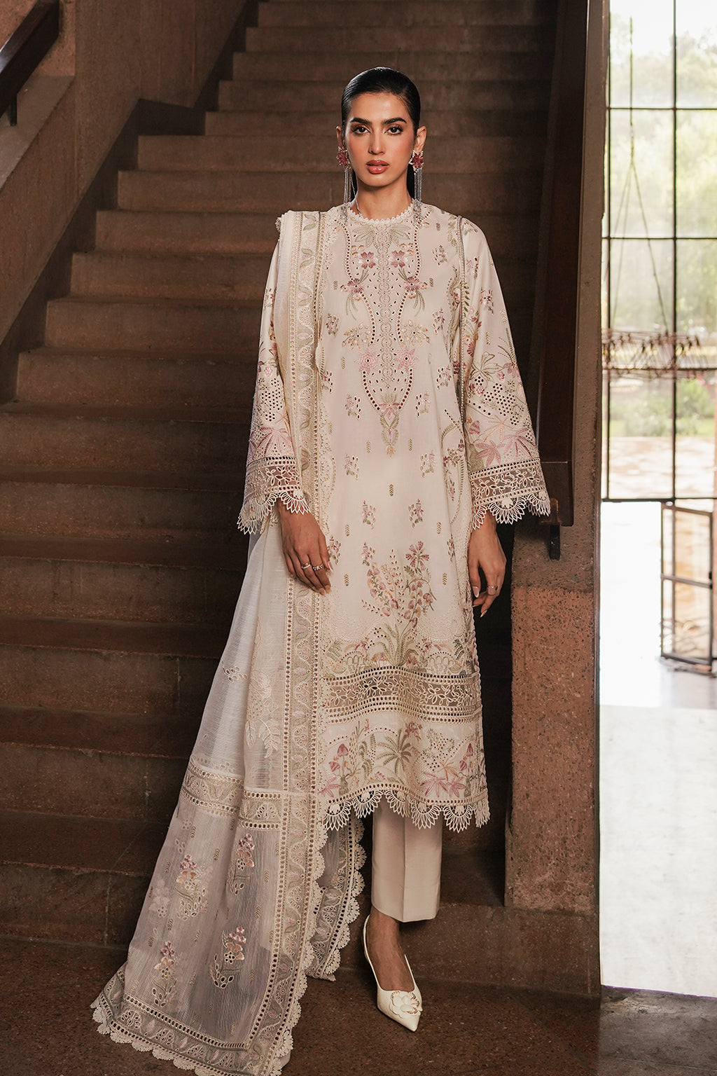 AFROZEH | Chikankari Lawn '24 | Gypsum