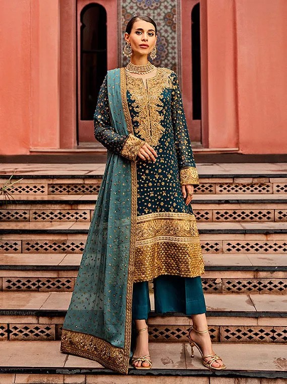 Chiffon formal dresses pakistani best sale