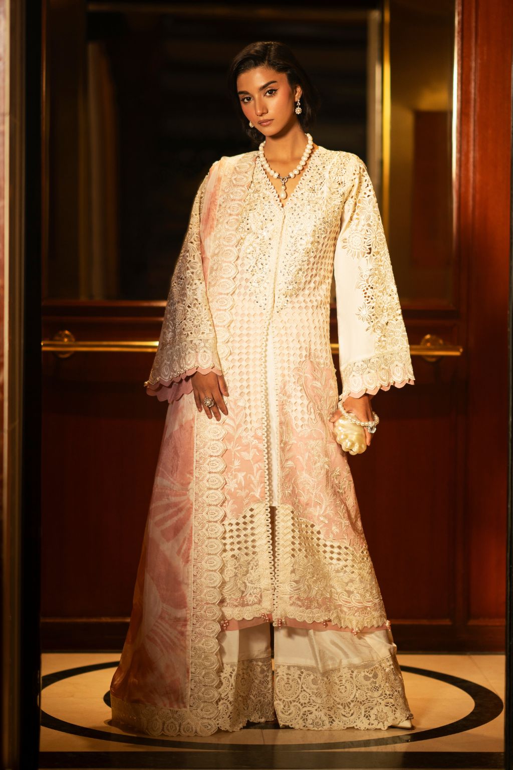 Buy AJR Cutwork Edit'24 | Ivoor Pakistani formal Dresses Available for in Sizes Modern Printed embroidery dresses on lawn & luxury cotton designer fabric created by Khadija Shah from Pakistan & for SALE in the UK, USA, Malaysia, London. Book now ready to wear Medium sizes or customise @Lebaasonline.