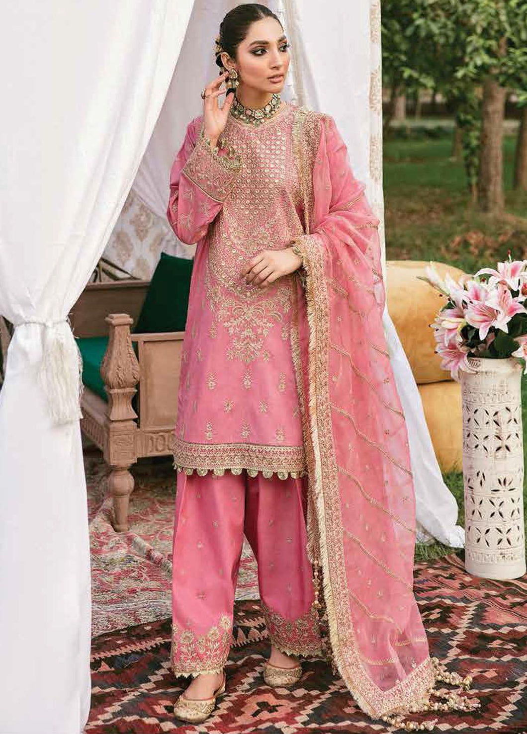 AFROZEH | GUL BAHAAR FESTIVE COLLECTION'22 SUITS Luxury Collection. This Pakistani Bridal dresses online in USA of Afrozeh La Fuchsia Collection is available our official website. We, the largest stockists of Afrozeh La Fuchsia Maria B Wedding dresses USA Get Wedding dress in USA UK, UAE, France from Lebaasonline.