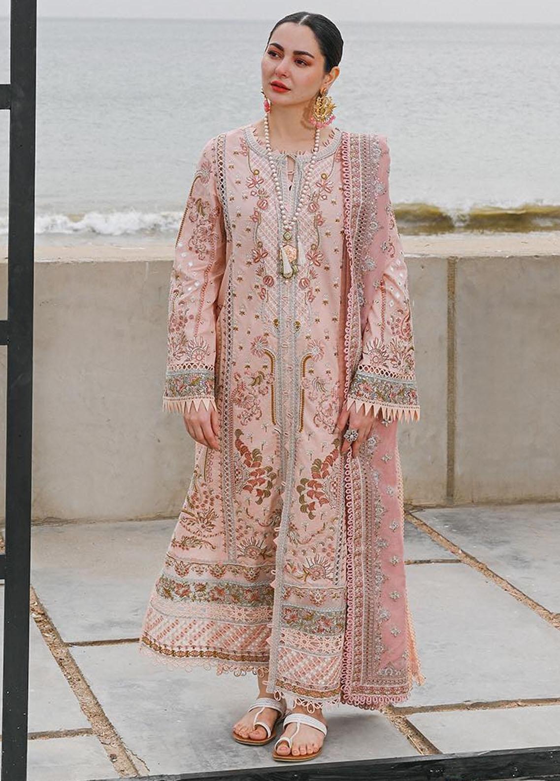 Qalamkar luxury lawn popular dress stitched