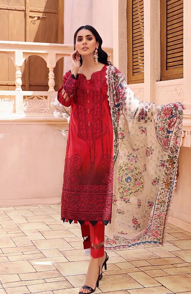 Buy ALZOHAIB | AZ-FESTIVE HUES' PREMIUM COLLECTION'2021 Red Dress at Lebaasonline Pakistani Clothes @ best price- SALE ! Shop PAKISTANI DRESS, MARIA B MPRINT STITCHED, IMROZIA, Pakistani Clothes Online UK for Wedding, Evening, Party & Bridal Wear. Indian &  by ALZOHAIB in the UK & USA at LebaasOnline.