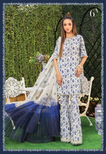 Load image into Gallery viewer, Mprints Maria B 2022 | 6A Floral PBlue 100% Original Guaranteed! Shop MariaB Mprints, MARIA B Lawn Collection 2022 USA from LebaasOnline.co.uk on SALE Price in the UK, USA, Belgium Australia &amp; London. Explore the latest collection of Maria B Suits UK 2022 Pakistani designer Summer dresses at Lebaasonline today