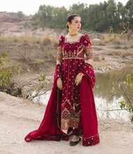 Load image into Gallery viewer, Buy QALAMKAR MIRAHIL LUXURY LAWN LEILA Scarlet Red Lawn Dresses online UK @lebaasonline. The Pakistani wedding dresses online UK include various brands such as Maria B, Qalamkar wedding dress 22 The dresses can be customized  for Evening, Party Wear in Indian Bridal dresses online UK USA France with express shipping