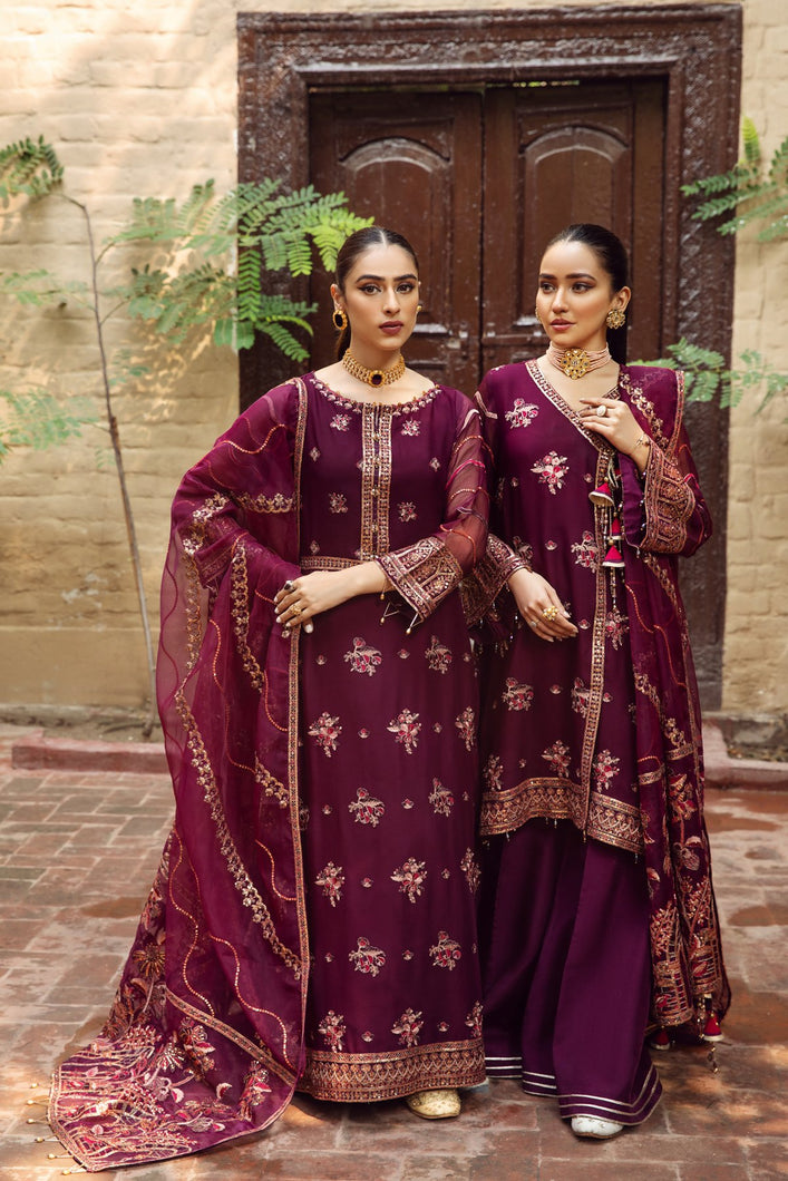 Buy ALIZEH | SHAHTAJ EMBROIDERED COLLECTION '21 | SINGHAAR-09 Purple  from our official website. We are largest stockist of Pakistani designer dresses online UK Buy this Indian Bridal dresses online USA from Alizeh Chiffon 2021. This Eid buy NEW dresses in UK USA Austria from latest suits on Lebaasonline at SALE!