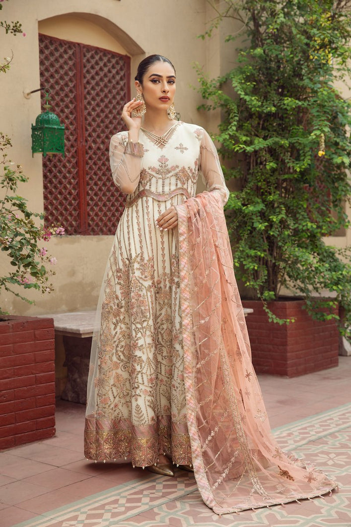 Buy ALIZEH | SHAHTAJ EMBROIDERED COLLECTION '21 | ZEVAR-01 Golden  from our official website. We are largest stockist of Pakistani designer dresses online UK Buy this Eid dresses from Alizeh Chiffon 2021 unstitched/stitched. This Eid buy NEW dresses in UK USA Manchester from latest suits on Lebaasonline at SALE!