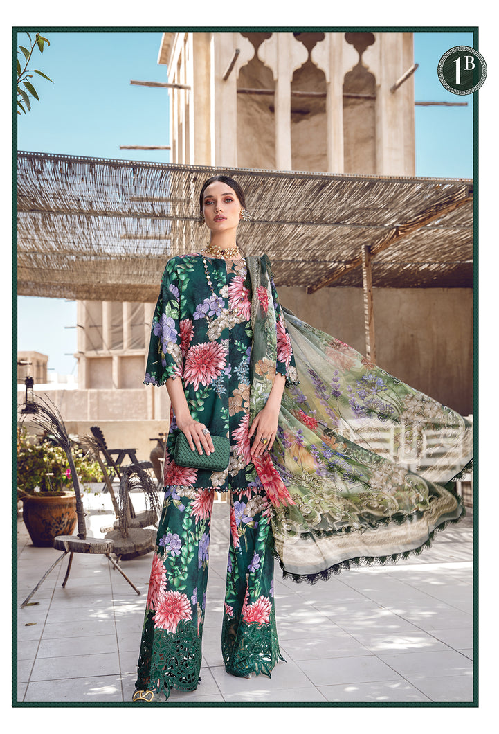 MARIA B | M PRINTS 2022 Floral Green dress by Maria B Pakistani Winter dresses 2022 at Lebaasonline. Discover Maria B Pakistani Fashion Clothing UK that matches to your style for this winter. Shop today Pakistani Wedding dresses USA on discount price! Get express shipping in Belgium, UK, USA, France in SALE!