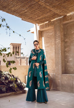 Load image into Gallery viewer, MARIA B | M PRINTS 2022 Teal dress by Maria B Pakistani Winter dresses 2022 at Lebaasonline. Discover Maria B Pakistani Fashion Clothing UK that matches to your style for this winter. Shop today Pakistani Wedding dresses USA on discount price! Get express shipping in Belgium, UK, USA, France in SALE!