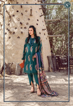 Load image into Gallery viewer, MARIA B | M PRINTS 2022 Teal dress by Maria B Pakistani Winter dresses 2022 at Lebaasonline. Discover Maria B Pakistani Fashion Clothing UK that matches to your style for this winter. Shop today Pakistani Wedding dresses USA on discount price! Get express shipping in Belgium, UK, USA, France in SALE!