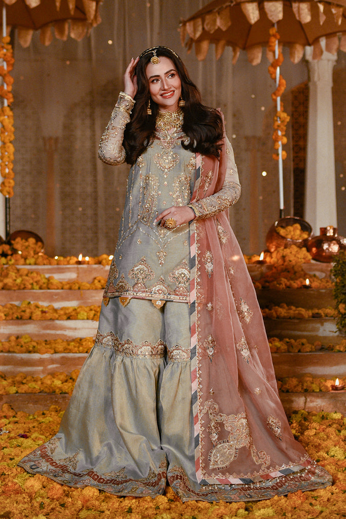 Qalamkar gharara pakistani Indian designer dress orders