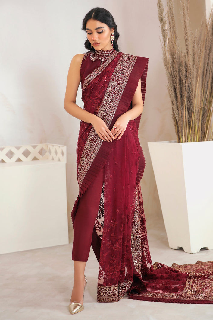 Buy Jazmin CHERRY ROSE B Maroon Pakistani Clothes For Women at Our Online Pakistani Designer Boutique UK, Indian & Pakistani Wedding dresses online UK, Asian Clothes UK Jazmin Suits USA, Baroque Chiffon Collection 2022 & Eid Collection Outfits in USA on express shipping available at our Online store Lebaasonline