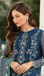 AFROZEH LA FUCHSIA COLLECTION '22 | Stellar Blue Luxury Chiffon Collection  This Pakistani Bridal dresses online in USA of Afrozeh La Fuchsia Collection is available our official website. We, the largest stockists of Afrozeh La Fuchsia Maria B Bridal dresses Get pakistani Wedding dress in UK USA from Lebaasonline