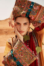Load image into Gallery viewer, ELAN WINTER COLLECTION &#39;21 | MIRAGE | MELIA Mustard PAKISTANI DESIGNER SUITS ONLINE USA. Buy Now Elan UK Embroidered Collection of VELVET SALWAR SUITS Original Pakistani Clothing, Unstitched /Stitched suits for Indian Pakistani women Next Day Delivery in UK shipping to USA France Germany &amp; Australia from lebaasonline