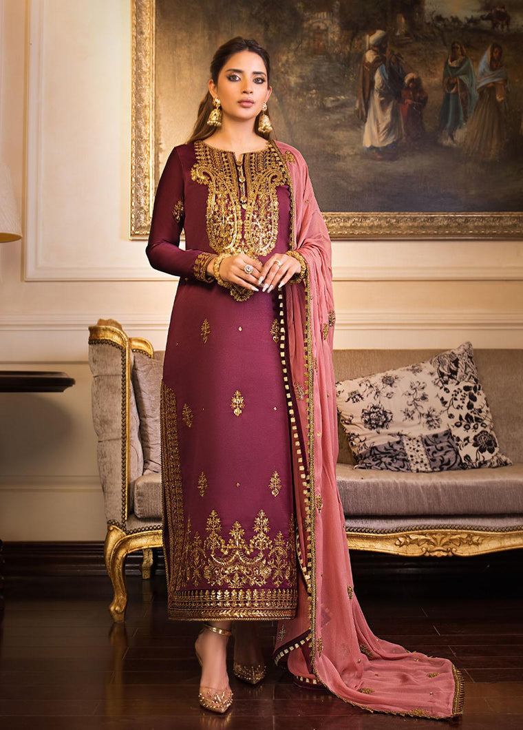 Buy ASIM JOFA | MAAHRU AND NOORIE '23 purple exclusive slik collection of ASIM JOFA WEDDING COLLECTION 2023 from our website. We have various PAKISTANI DRESSES ONLINE IN UK, ASIM JOFA CHIFFON COLLECTION 2021. Get your unstitched or customized PAKISATNI BOUTIQUE IN UK, USA, FRACE , QATAR, DUBAI from Lebaasonline at SALE!