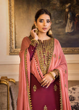 Load image into Gallery viewer, Buy ASIM JOFA | MAAHRU AND NOORIE &#39;23 purple exclusive slik collection of ASIM JOFA WEDDING COLLECTION 2023 from our website. We have various PAKISTANI DRESSES ONLINE IN UK, ASIM JOFA CHIFFON COLLECTION 2021. Get your unstitched or customized PAKISATNI BOUTIQUE IN UK, USA, FRACE , QATAR, DUBAI from Lebaasonline at SALE!