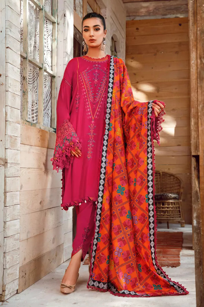 MARIA B | M PRINTS 2022 Pakistani Winter shawl dresses 2022 at Lebaasonline. Discover Maria B Pakistani Fashion Clothing USA that matches to your style for this winter. Shop today Pakistani Wedding dresses UK on discount price! Get express shipping in Belgium, UK, USA, France in SALE!